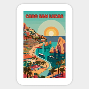 A Vintage Travel Art of Cabo San Lucas - Mexico Sticker